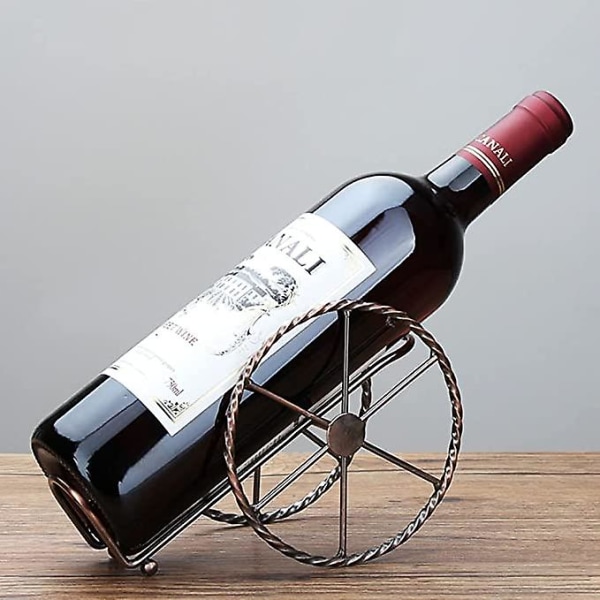 Vinreol - Vinholder til opbevaring af vin - Rød bronze metal vinreol - Vinreoler bordplade - Lille vinreol - Opbevaring af vinflasker