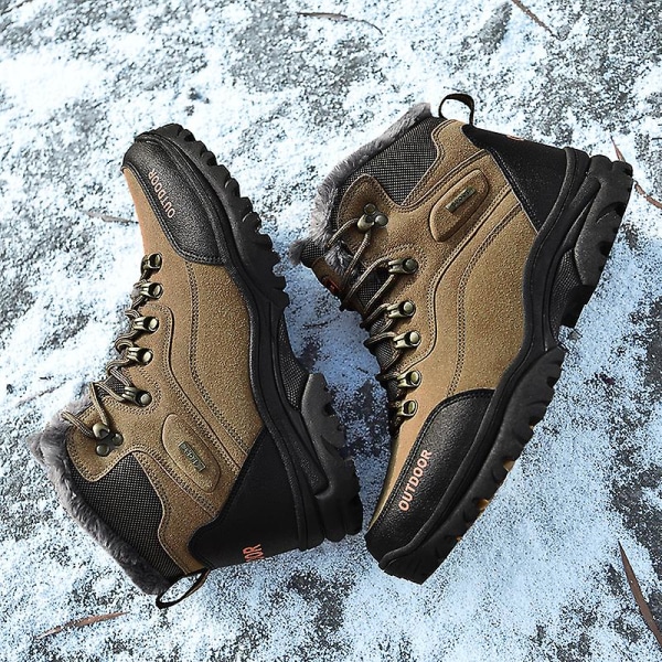 Herre Tursko Mid-Top Varm Fleece Bomullssko Fr9055 Khaki EU 40