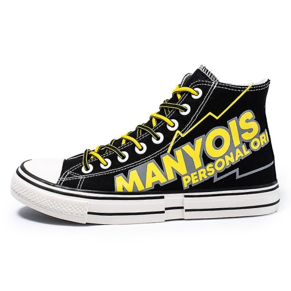 Herre Canvas Sko Mode Sneakers Lav Top Tennissko Snørebånd Casual Sko 3D8770 Black EU 44
