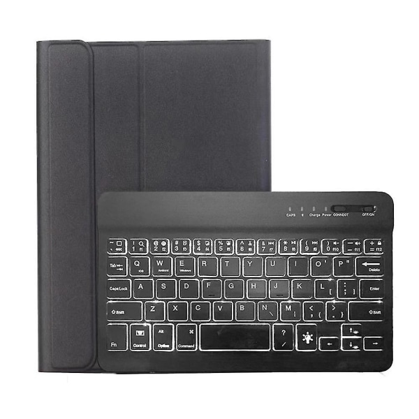 Bluetooth Lysende Tastatur Til Tab Galaxy A7 Lite 8.7 Tommer, sort