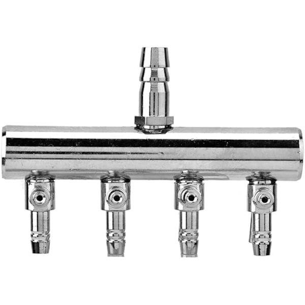 Luftfordeler for dam, 4-veis Justerbare Akvarieluftventiler, Luftledningsdeler, Akvariumluftstrømningsventil for Akvarium, T-luftsplitterutløp (4 veier)