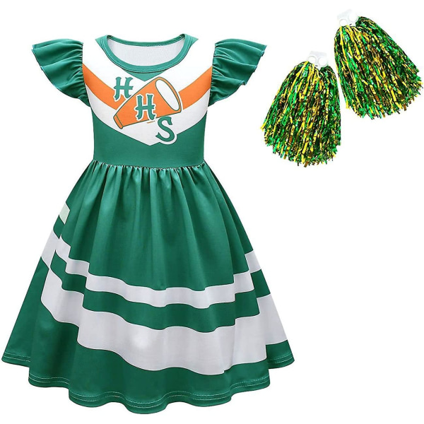 Chrissy Cheerleader Outfit Pige Kjole Børn Cheerleader Halloween Cosplay Kostume Med Pomponer Til 4-10 År Style 2 4-5 Years