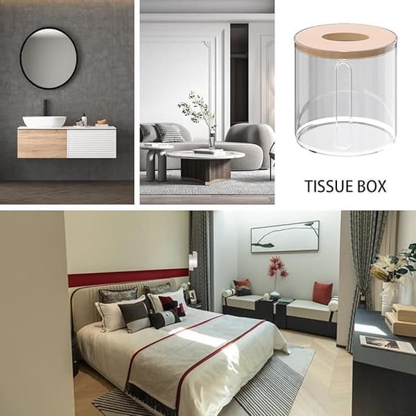 Tissue Dispenser Box, Tissue Holder Til Skrivebord, Opbevaringsboks dispenser til rullepapir
