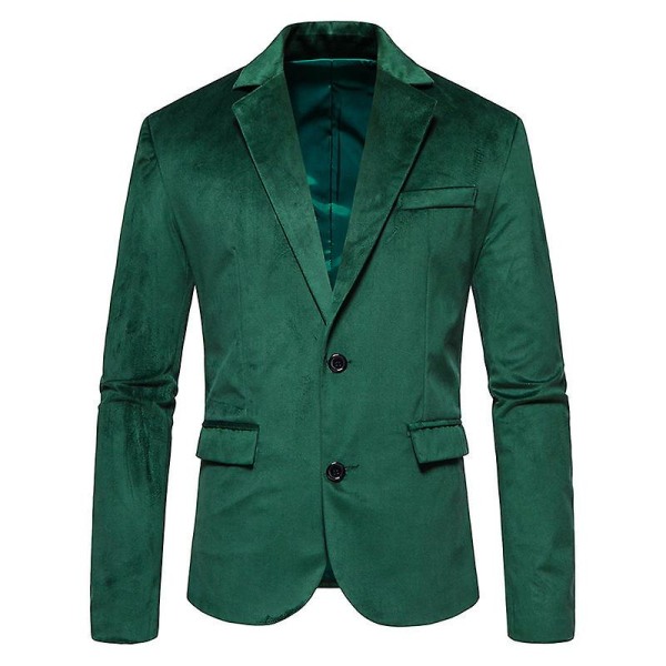 Herr Casual Blazer Jackor, Två Knappar Slim Fit Sportrock Green XXL