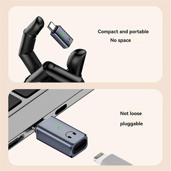 Hodetelefonkabelkonverter for IPhone 15, IPad MacBook Grå