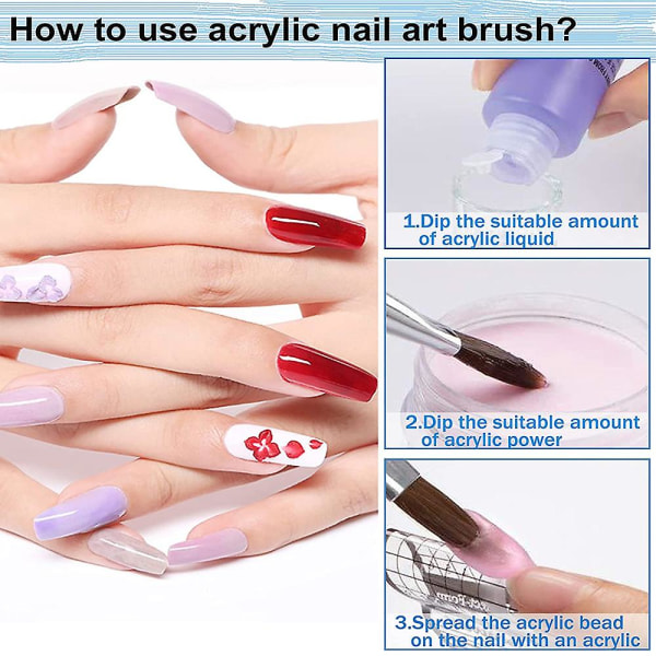 Musta metallinen Kolinsky Sable akryylisivellin kynsitaiteeseen, manikyyriin, tee-se-itse-salongiin ja kotikäyttöön 12