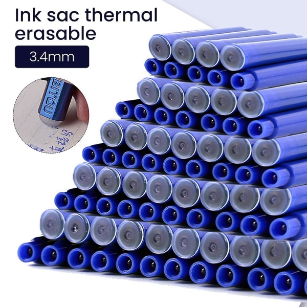 Termiskt raderbara bläckkapslar 3,4 mm påfyllningar för kontorsmaterial Blue Black 10 Pens