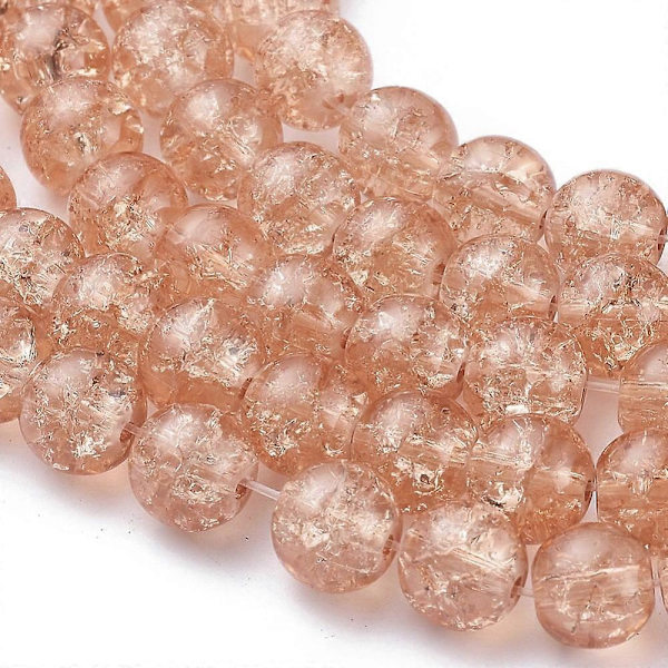 1 Säie Vaalean Lohi Läpinäkyviä Rapsaklasisia Pyöreitä Helmiä Säikeitä 8mm Reikä: 1.3~1.6mm noin 100kpl/säie 31.4 tuumaa