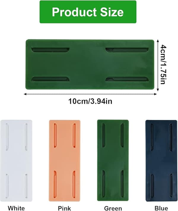 4 stk Socket Fixer Selvklebende, Adhesive Punch Free Socket Holder Kabelhåndtering Punch Free