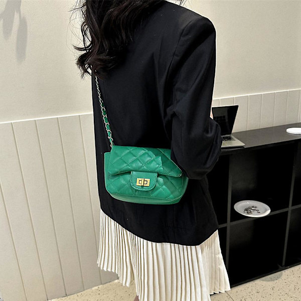 Pieni naisten käsilaukku, retro klassinen olkalaukku clutch-laukku green