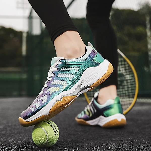 Lätta sneakers för män och kvinnor, lämpliga för inomhusbanor, badminton, 3Dw66 Green EU 41