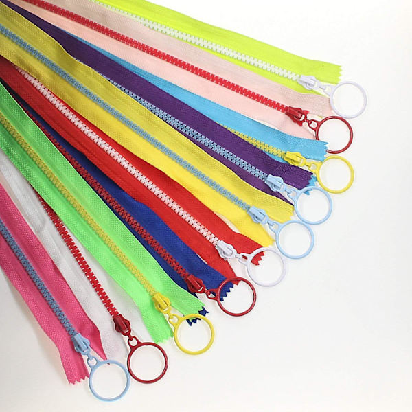 10 tum Resin Dragkedjor Ring Pulls 5# Stängda Dragkedjor Blandade Flerfärgade 25cm Sy Dragkedjor För Diy Handgjorda Hantverk Väskor Bulk 10 st