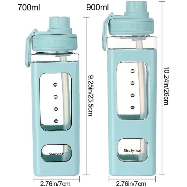 Plast Vattenflaska Med Sugrör, 700/900ml Plast Vattenflaska, Enkel Bärbar Sport Pojke Flicka Vattenkopp