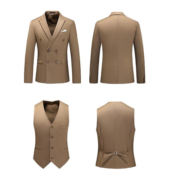 Herredresser 2 Knapper Slim Fit 3-delt Dress khaki M
