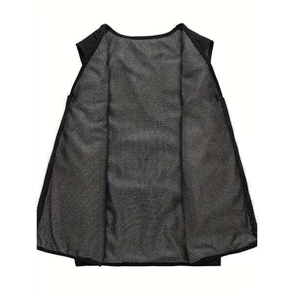 Varm Vintervest med Varme, Herre Casual Cargo Vest med Lynlås til Udendørs Aktiviteter 3XL