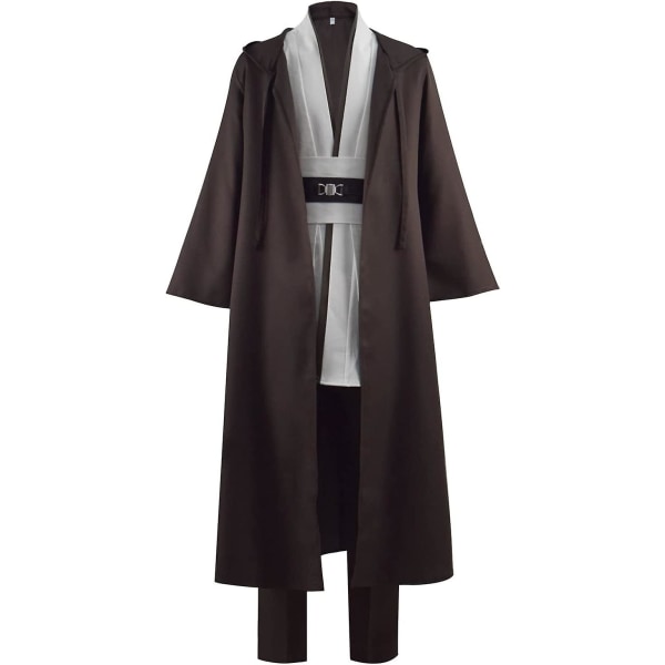 Vuxen Tunika Kostym Knight Hooded Robe Tunic Uniform Full Set Jedi Kostym Män S Halloween Cosplay Kappa Suits White Large