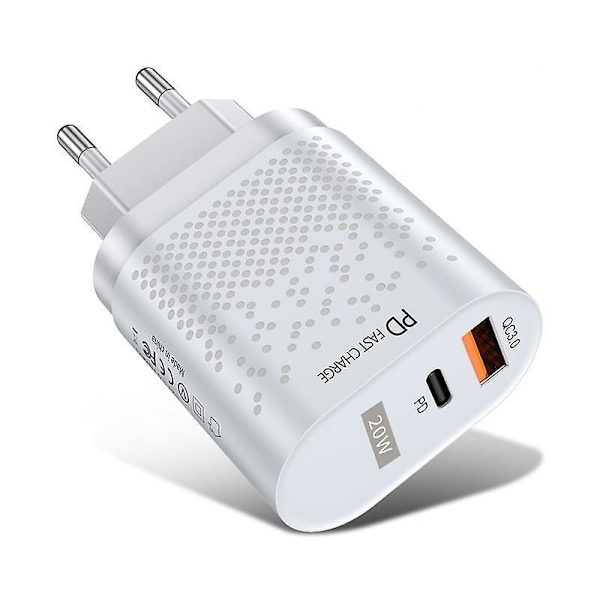 Pd 20w USB Type C oplader til iPhone Mini Quick Charge USB-C hurtig opladning EU Black
