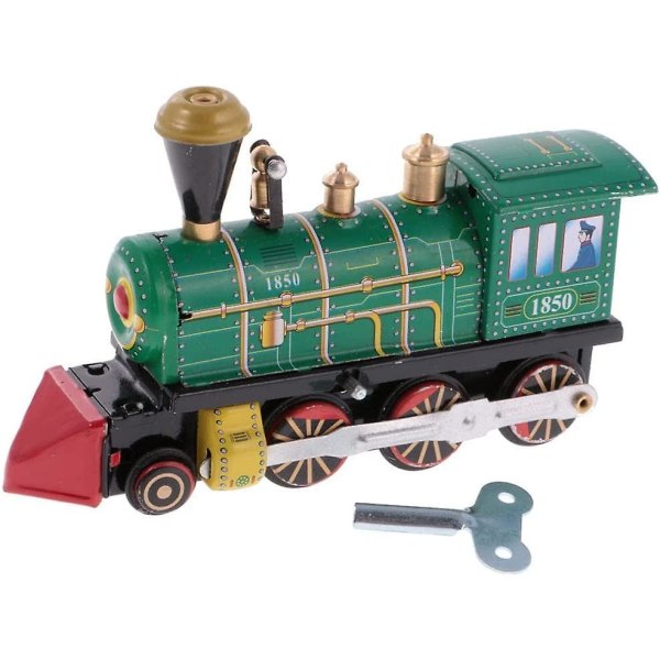 Optrækslegetøj Tog i Tin Klassisk Nostalgisk Tinlegetøj Tog Retro Optrækslokomotiv Med Nøgle Mekanisk Metal Tinlegetøj