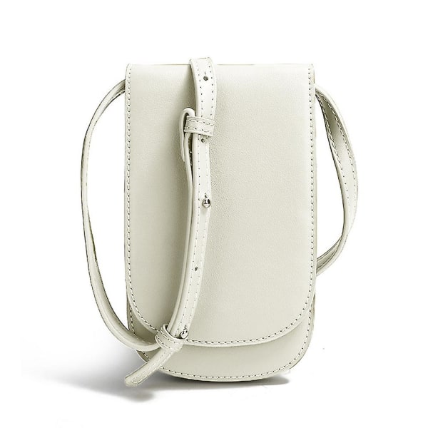 Pu Mobiltelefonväska Enkelt Mode Casual Shoulder Slung Vertikal liten väska kvinnlig väska white