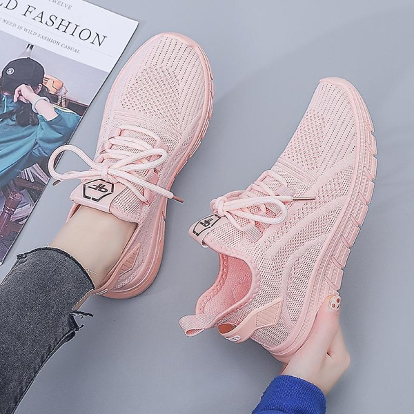 Dame Sneakers Pustende Flyvevevde Løpesko Fra7701 Pink EU 40