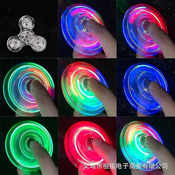 Kristall Luminous Led Light Fidget Spinner Hand Top Spinners Glow In Dark EDC Stress Relief Toys Gyroskop