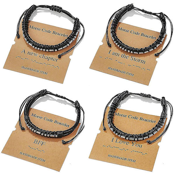 Morse Code Alfanumerisk Par Armband Justerbara Armband Morse Code String ZJ8395-A New Chapter