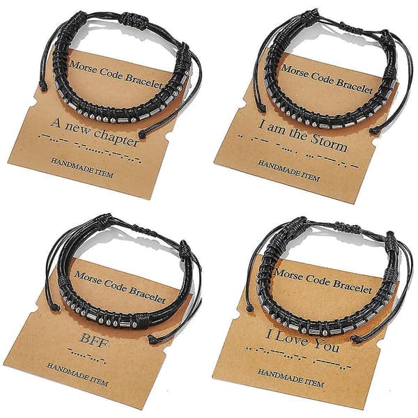Morse Code Alfanumerisk Par Armbånd Justerbare Armbånd Morse Code Snøre ZJ8401-Fuck Off