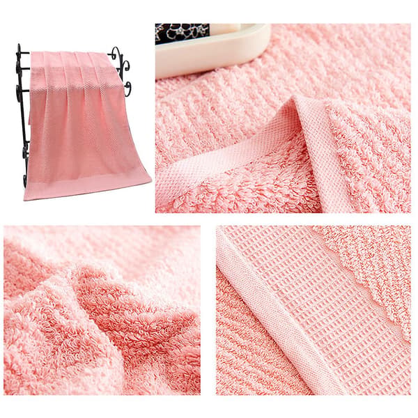 Bløde badehåndklæder i bomuld, hurtigtørrende og meget absorberende, teksturerede badehåndklæder 70*140 cm (2 stk.) Pink