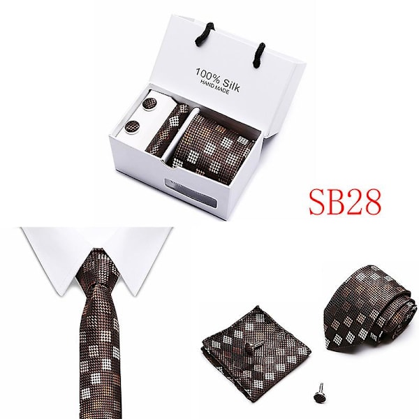 Herr slips slips presentförpackning 5 delar kostym grupp slips affärs formell bröllop slips B28