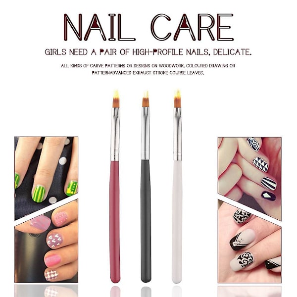 6 st Ombre nagelborste set, gel nagelkonst suddiga pennor för manikyr DIY & salongsverktyg style  style1