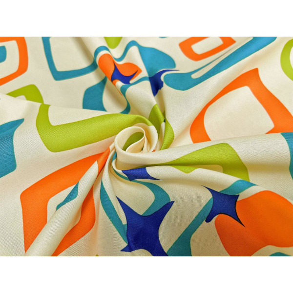 Vintage Tegneserie Geometrisk Stjerne Print Polyester 183*183cm Børstet Stof Badeværelse Toilet Bruseforhæng Partition Blokerende Hængende Forhæng