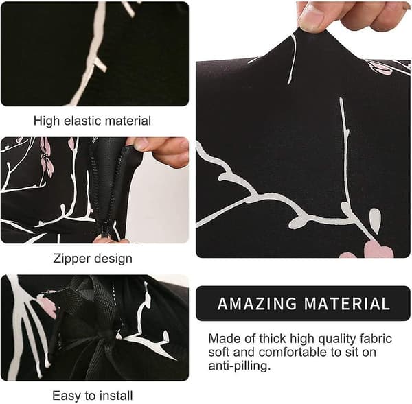 Kontorstoltrekk Universal Stretch Mikrofiber Vaskbart Kontorstoltrekk Trykt (størrelse: m)