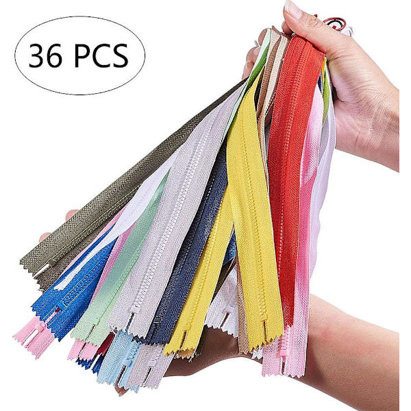 36 st 10 tum plast blixtlås i nylon med ringdragkedjor stängda ändar harts blixtlås för DIY sömnad hantverk väska kläder
