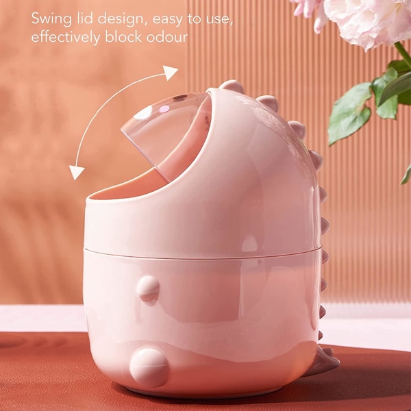 Mini Søppelbøtte For Kontor, Mini Søppelbøtte Med Svinglokk Søt Kontor Søppelbøtte For Kontor Studenthybel Ved Sengen(rosa)