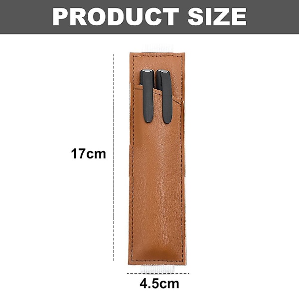 3 stk. Blyantholder, Penneholder Læder Tilbehør, Elastikbånd Til De Fleste Tablets, 17*4,5cm Light brown