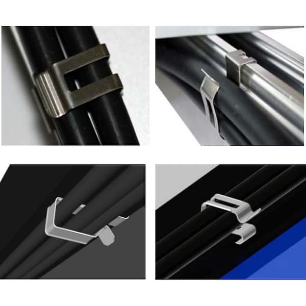50 stk. 2x4mm Solcelle PV Kabelclips i Rustfrit Stål til Systemmontering