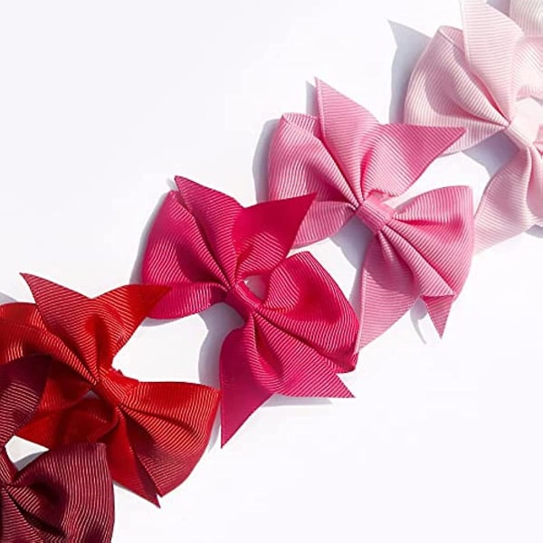 20 st hårklämmor för flickor Hårrosetter för flickor Pinwheel rosetter Grosgrain band rosetter med små krokodilklämmor
