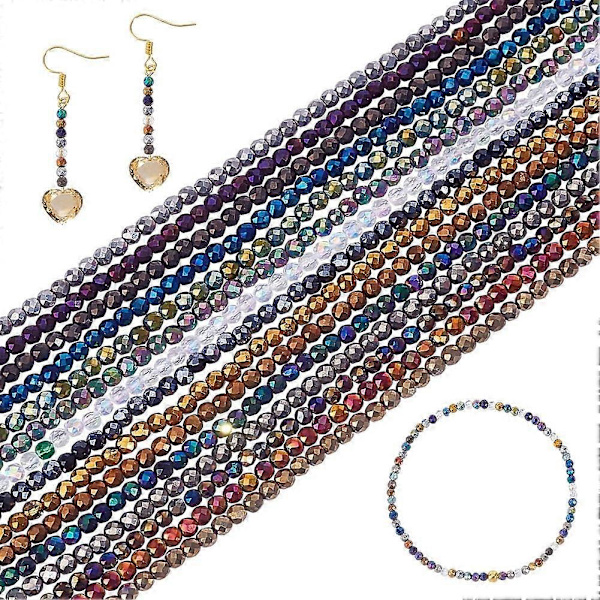 15 säiettä 3mm kristallihiottuja lasihelmiä Rondelle-kristallihelmiä Välihelmiä DIY-korujen valmistukseen Kaulakoru Rannekoru Korvakoru Käsityökoristeet