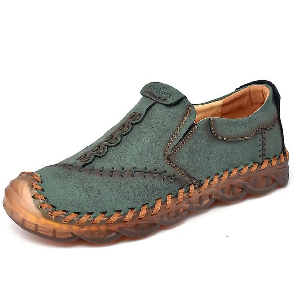 Herr Casual Skor Läder Loafers 3038 Green EU 39