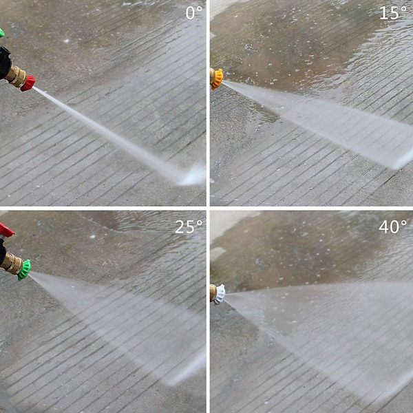 Högtryckstvättpistol, 3000 PSI Max med 5 färger Snabbkoppling Munstycken M22 Slanganslutning 3.0 Spets