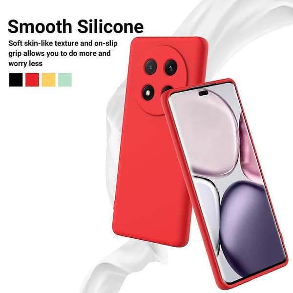 For Honor Magic7 Lite 5G Deksel Flytende Silikon Telefon Bakdeksel med Håndstropp Red