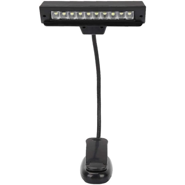 Notestativlampe, bærbar clip-on posisjonsjusterbar LED-musikerlampe leselys for notestativer pianoer arbeidsbord pulter lesing