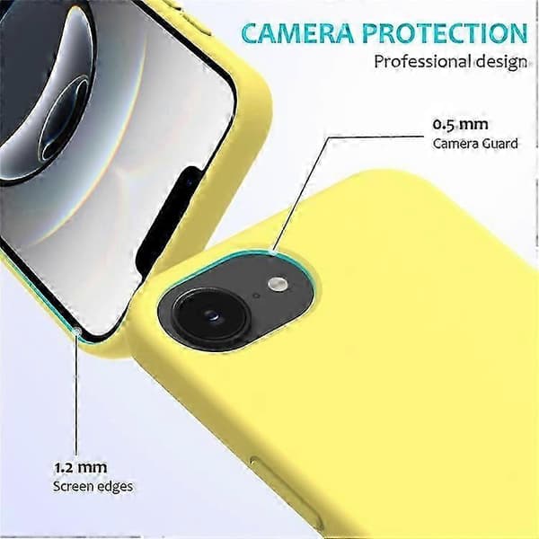 Kompatibelt Skal för Iphone 16e, Fallsäkert Flytande Silikon Mjukt Foder Baksida Telefonskydd Yellow