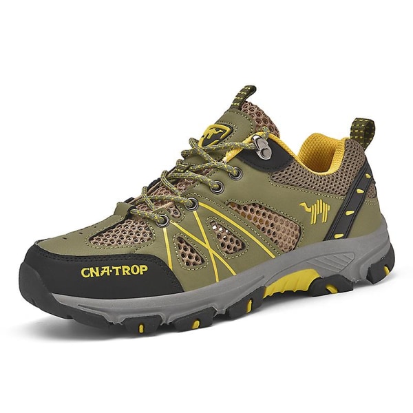 Vandrestøvler til mænd og kvinder - Lavt snørebånd - Sneakers til udendørs vandreture, trekking og gåture 3Dt899 Khaki EU 40