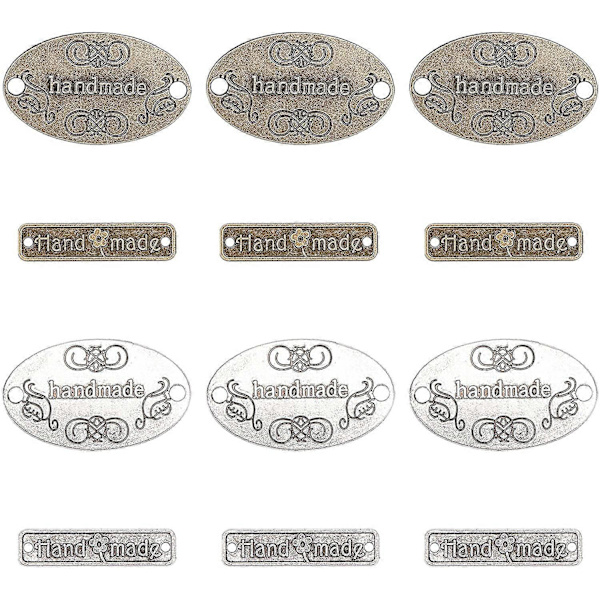 88 stk. 2 Former Håndlavede Metal Tags Tibetansk Legering Håndlavede Mærker Vedhæng Perle Charm Metal Mærke Tags Skilte