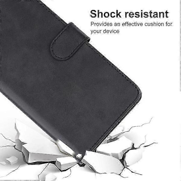 Mobilskal för iPhone 15 Läderfodral (Svart)