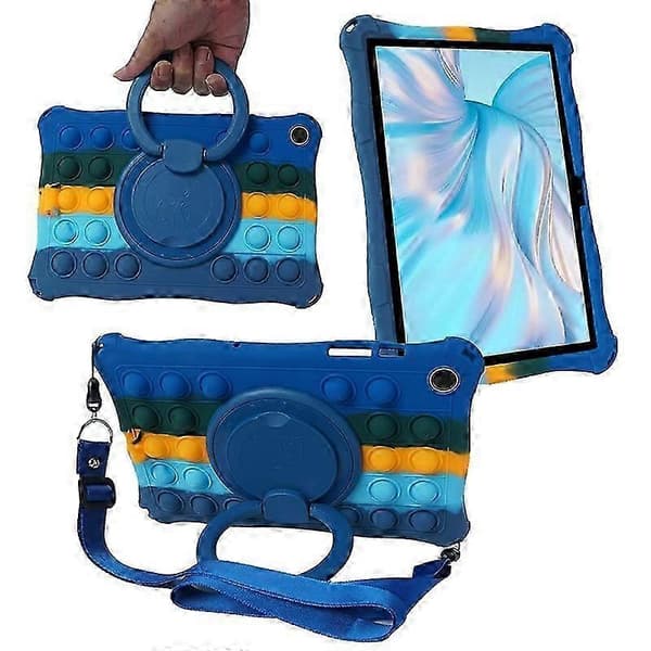 Skal för Samsung Galaxy Tab A9 Pop Bubble PC + Fodral Handgrepp Ställ med Axelrem Style F