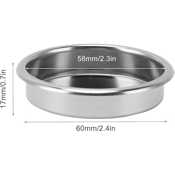 58 mm Blindfilter, Tilbageskylningsindsats i Rustfrit Stål