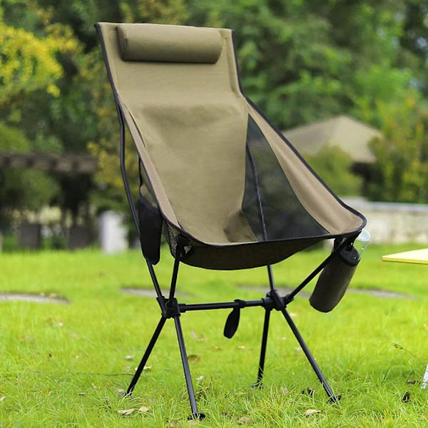 Foldbar Campingstol Ultralet Bærbar Åndbar Aluminiumlegeringsramme Stol Til Fiskeri, Camping, Picnic, Fiskeri Og Andre Udendørs Aktiviteter green