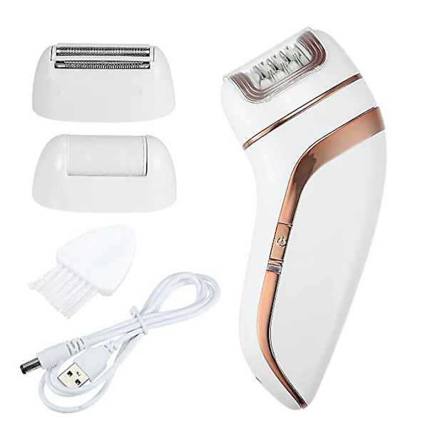 Epilator til kvinder, 3 i 1 elektrisk hårtrimmer trådløs epilator callusfjerner, bærbar genopladelig hårfjerning til kvinder, hvid